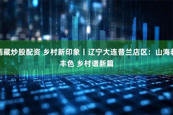 西藏炒股配资 乡村新印象丨辽宁大连普兰店区：山海着丰色 乡村谱新篇
